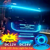 JEEP DC12V 或 DC24V COB LED 燈條 4m 至 12m 柔性汽車警示燈日間行車燈條燈適用於所有卡車