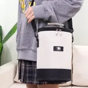 (店+)【小麥購物】圓形保溫便當袋 大容量 保溫袋 保溫包 圓筒保溫袋 斜挎便當包 便當袋 加厚鋁箔 保鮮 保冷袋