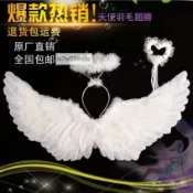 天使翅膀 天使頭套 白色羽毛 羽毛翅膀道具 成人兒童 小天使翅膀道具 公主白色翅膀 玩具婚慶裝飾 幼稚園 舞台表演翅膀