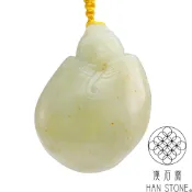 【漢石齋】天然和田玉 玄武龍龜玉珮手把件 白玉帶皮(52*66*30mm)
