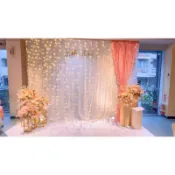 拍照區出租《韓宴婚禮佈置》婚禮佈置出租 拍照區 出租道具 送客佈置 婚禮道具租出diy 背板 紗幔 燈瀑 花藝