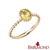 【BRILLMOND】天然金綠玉寶石1克拉18K玫金風采戒(18K玫瑰金台)