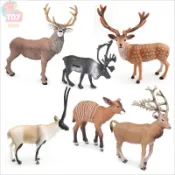 兒童玩具 仿真野生森林動物模型 兒童科教認知藏羚羊梅花鹿玩偶擺件