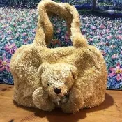 【TEDDY工坊】TEDDY泰迪熊可愛黃金亮毛泰迪熊大手提包(大容量泰迪熊造型手提包精品 