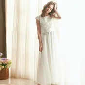 Agnes愛格妮絲典雅立體刺繡貼花上衣 +白長紗裙 (二件式)禮服,輕,