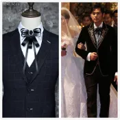新品熱賣英倫風領結 西裝領結 亮片領結 休閒領結 結婚領帶 領結周杰倫結婚同款領花歐式英倫風西裝蝴蝶結黑潮男領帶