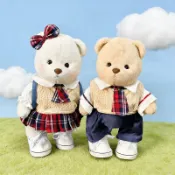 適用於30cm TeddyTales莉娜關節熊公仔甜酷校園衣服娃衣泰迪熊公仔休閒著替換裝熊娃娃衣服配飾裝扮