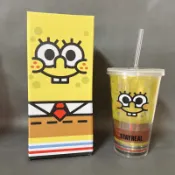 Stayreal 吸管杯 全新 絕版品 收藏 對杯 情侶杯 卡通造型 五月天 海綿寶寶水杯 派大星杯子 吸管冷飲杯