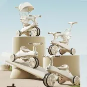 【良品空間】寶寶手推車 兒童三輪車 平衡車 腳踏車(1-8歲可玩 一車四用 加大遮陽棚 預購15天)