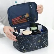 日月星辰化妝 包  旅行 神器韓國小清新收納 包  印花方形時尚化妝 品