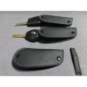 BMW 鑰匙皮套 E46.E38.E39.E83 X3 E53 X5 E60.E61紅藍雙色縫線 Montana皮革製作