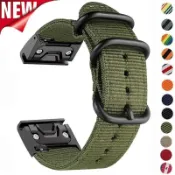 帆布尼龍錶帶適用於 Garmin Fenix 7 6X 6S 6 Pro 5X 5 5S 3HR 運動錶帶