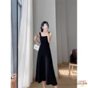 LUCKY GIRL丨💫洋裝夏天 大尺碼洋裝 吊帶裙 魚尾裙 長洋裝 顯瘦洋裝日常穿搭 赫本風 白色黑色洋裝 大碼女