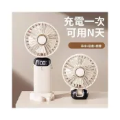 (店+)2025新款usb手持風扇數顯摺疊香薰桌面迷你便攜式戶外小清涼