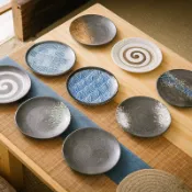陶瓷盤 餐盤  點心盤 西餐盤 陶瓷碗盤 條紋盤 圓盤 碗盤 日式陶瓷餐具骨碟家用浅盘平盘西餐盘牛排盘子瓷盘菜盘意面盘