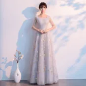 大合唱團晚禮服女2024新款夏季成人表演服長裙朗誦主持人指揮禮服 新款 摩天大樓