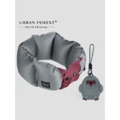 URBAN FOREST鼴鼠充氣頸枕 飛機枕輕量口袋充氣頸枕 辦公午休兩用腰靠枕  脊椎護頸枕U形枕 旅行便攜旅遊枕