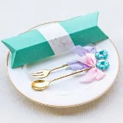 Sweet Love甜甜圈叉子湯匙 (Tiffany盒裝)-禮盒 禮贈品 公關 居家