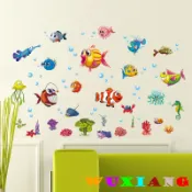 五象設計 海洋生物009 DIY 壁貼 海底世界卡通牆貼 兒童房幼稚園臥室客廳裝飾可移除貼畫