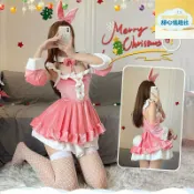 甜心情趣社 【聖誕女僕】cos連衣裙 萬聖節服裝 女僕裝 舞臺表演服 主播打歌服 洛麗塔風格 絲絨蝴蝶結 聖誕派對 角色扮演