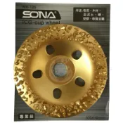 【直男俱樂部】SONA WH-125 碳化鎢鋼磨盤(有孔) 樹皮磨盤4“ 金色粗顆粒 石頭木材木頭磨漆 砂輪機用牆壁磨片
