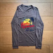 《595_Vintage》Dolce & Gabbana｜Sunset Beach 立體字樣長袖T恤｜二手｜尺寸44