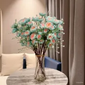 輕奢高檔仿真花擺設杜鵑花假花客廳餐桌幹裝飾花束插花藝家居擺件 C5SD