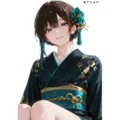【12月新品】07-109-0092 人物貼紙 性感和服女孩