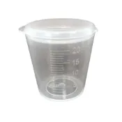 (店+)餵藥杯20ml 含蓋量杯藥水杯 塑膠量杯20CC 有蓋保證不外洩寵物藥水杯 PP 材質(台灣製  大量現貨供應診所/藥局)