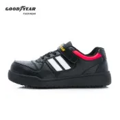 【GOODYEAR 固特異】穩將-2E寬楦 認證塑鋼防護板鞋/男鞋 輕量 透氣孔 深黑(GAMX53920)