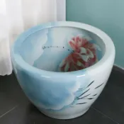 蒙麗百貨 免運 【陶瓷花瓶】可開發票 景德鎮手繪陶瓷魚缸 水缸 養魚陽臺睡蓮荷花缸 室外庭院陶瓷大缸 養魚可大量採購 工廠直銷 店長新品推薦 年底鉅惠 6m9811