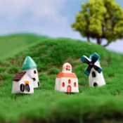 一套入 創意小屋城堡 生態瓶造景 苔蘚微景觀 園藝裝飾 Diy多肉盆栽擺件 樹脂工藝品