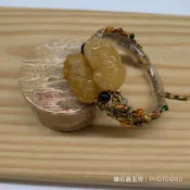 【現貨】五色線黃玉貔貅編製平安手鍊天然礦石/招財手鍊/手環
