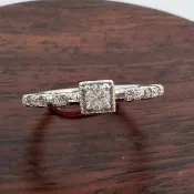 【Hee 輕珠寶】0.12ct 莫桑鑽 925銀 日常鑽戒