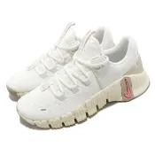 【NIKE 耐吉】訓練鞋 Wmns Free Metcon 5 女鞋 白 粉紅 健身 重訓 支撐 運動鞋(DV3950-100)