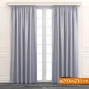 特力屋現代格紋全遮光窗簾藍色 290x210cm