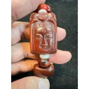 觀音菩薩咒牌 老南紅阿卡等級紅玉髓手排天珠手鏈 咒字