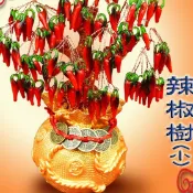 【吉祥開運坊】 招財系列【業績長紅 琉璃紅辣椒聚寶樹小型 特贈五帝錢)】開光擇日