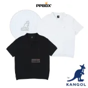 KANGOL 袋鼠 微落肩 束條紋理POLO衫 限定款 66258303 時尚 針織 修身 短袖 上衣 衣服 日韓穿搭