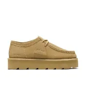 【Clarks】女鞋 ORIGINALs-Meare Walla真皮米爾鬆糕袋鼠鞋 厚底鞋 休閒鞋 增高鞋(楓木色)(CLF83785R)