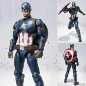 現貨。☆哞哞小舖☆。 SHF S.H.Figuarts 美國隊長3：英雄內戰 雙頭雕 優質港版 可動