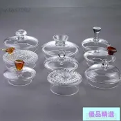 🔥小紅書熱銷🔥2高硼硅玻璃蓋子茶杯蓋子耐熱圓形茶具配件養生壺蓋子花茶壺蓋子