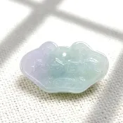 春帶彩翡翠長命百歲平安鎖項鍊 | 天然緬甸玉A貨翡翠 | 送禮