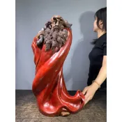 【阿一藝品】早期廣東 石灣陶【達摩】達摩祖師 名師手製 有落款 值得收藏 居家裝飾 石灣公仔 石灣陶藝 K59