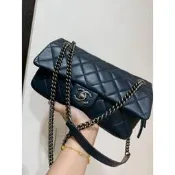 Chanel 香奈兒 孟買 CF 海軍藍 油蠟牛皮 Easy Coco 肩背包 斜背包 手提包 側背包