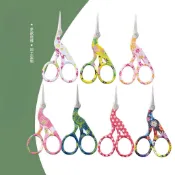 【24時熱賣】鼻毛剪刀 男士女士通用 剪睫毛剪眉毛 印彩花朵仙鶴型剪刀茶包袋剪刺繡剪子尖頭鼻毛剪美容剪小工具