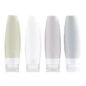【瓶罐分裝】莫蘭迪色矽膠分裝瓶-4入(擠壓瓶 乳液瓶 沐浴瓶 盥洗用品 出遊 旅行 便攜)