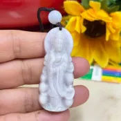 台灣現貨 天然翡翠A貨 淡春帶彩 慈悲為懷，觀音，緬甸玉 觀音菩薩、觀世音菩薩、項鍊墜