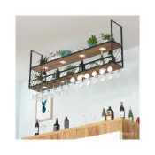 (店+)免運費 鐵藝酒架吧台吊架倒掛酒杯架懸掛式酒櫃吊櫃置物架酒吧裝飾紅酒架