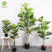 連盛 仿真琴葉榕盆栽 室內客廳裝飾大型仿真植物擺件 人造假樹盆景